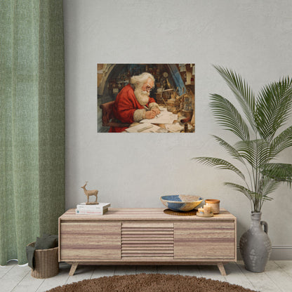Rolled Poster - Santa Workshop Whimsical Holiday Decor