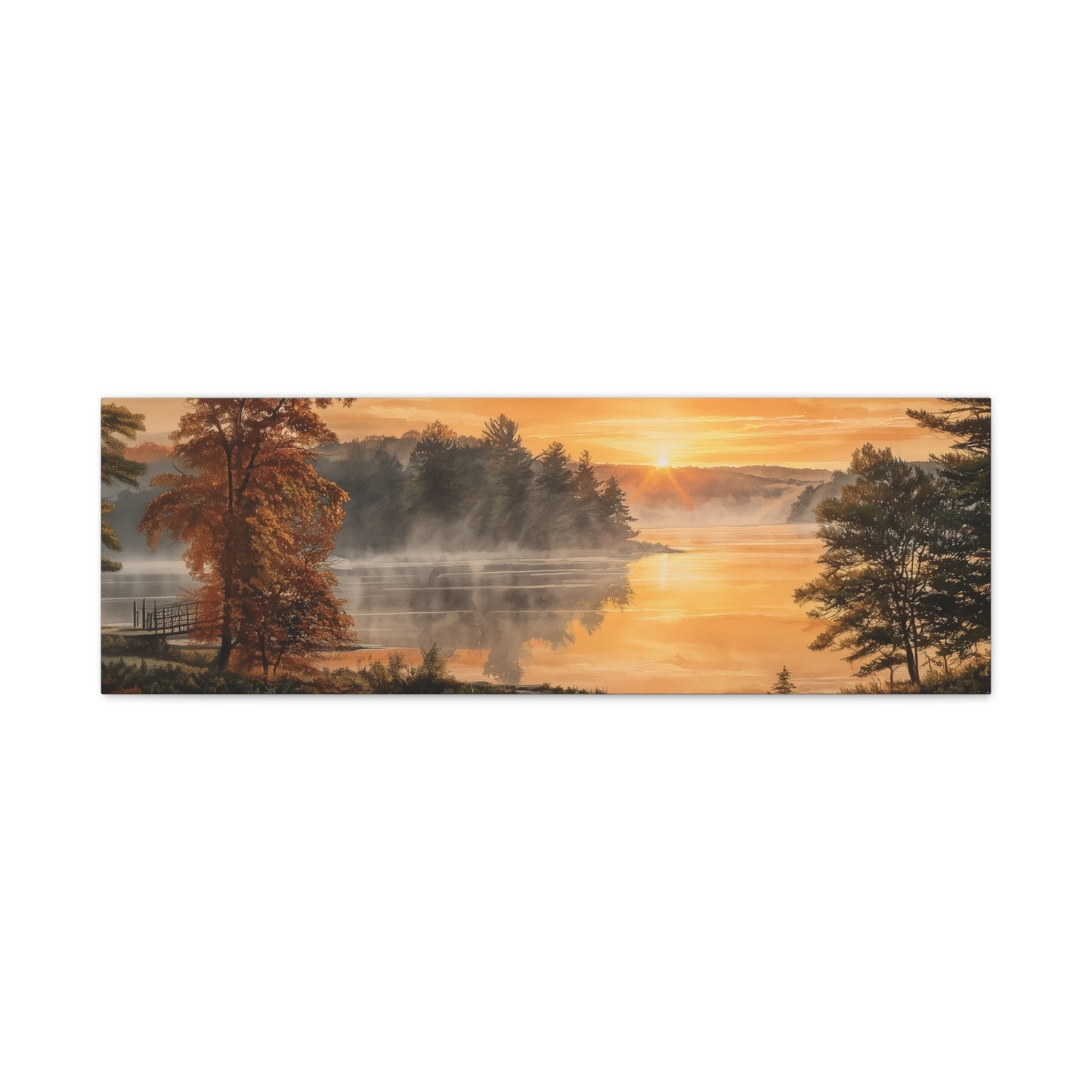 Autumn Sunrise Lake Canvas Print