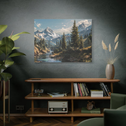 Canvas Print - Mountain Stream on a Beautiful Day