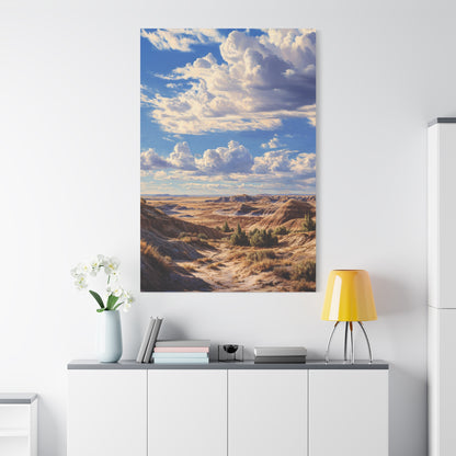 Desert Badlands Landscape Canvas Print — Matte Stretched Wall Art