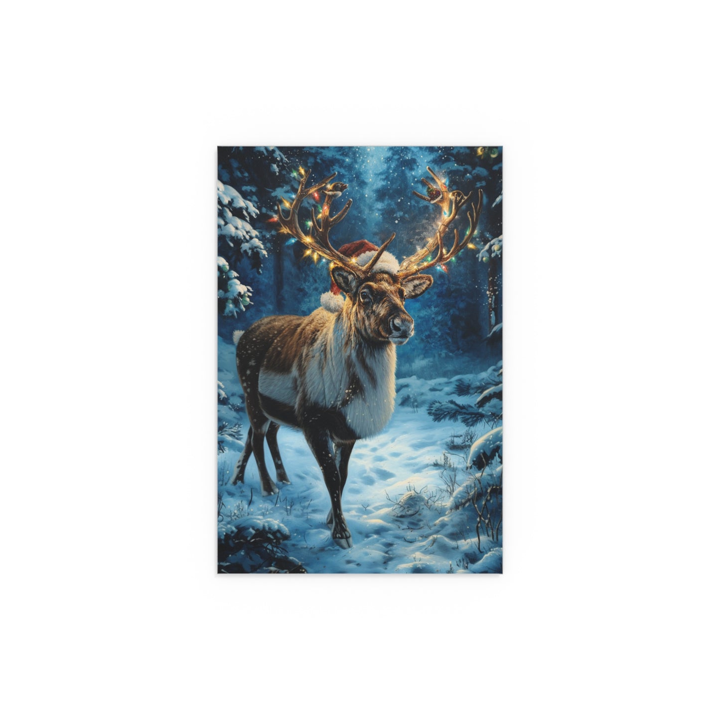 Whimsical Reindeer Silk Paper Print — Indoor/Outdoor Holiday Wall Art