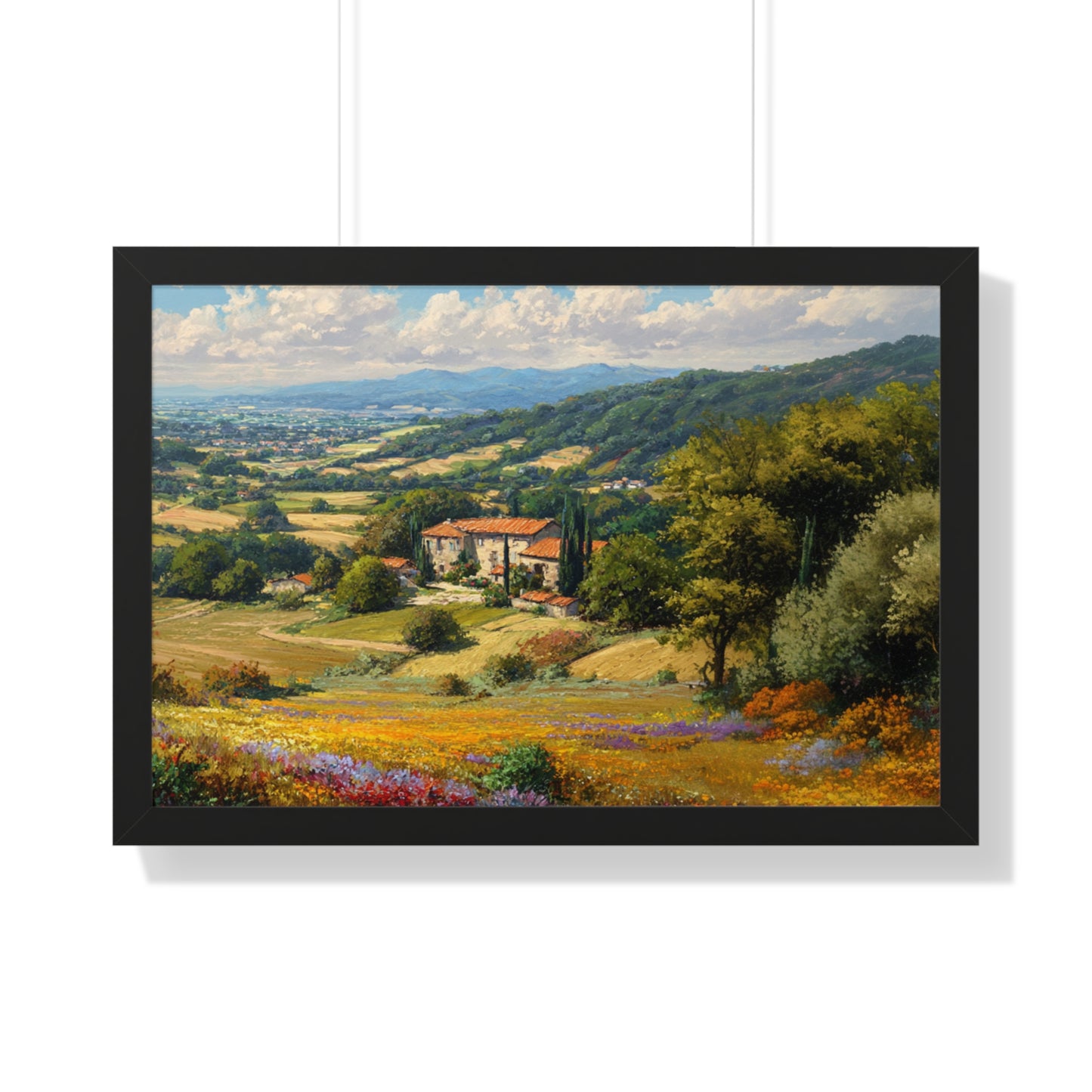 Tuscan Countryside Landscape Wall Art - Framed Art Print