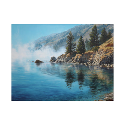 Coastal Mist Canvas Print — Tranquil Seaside Landscape Wall Art