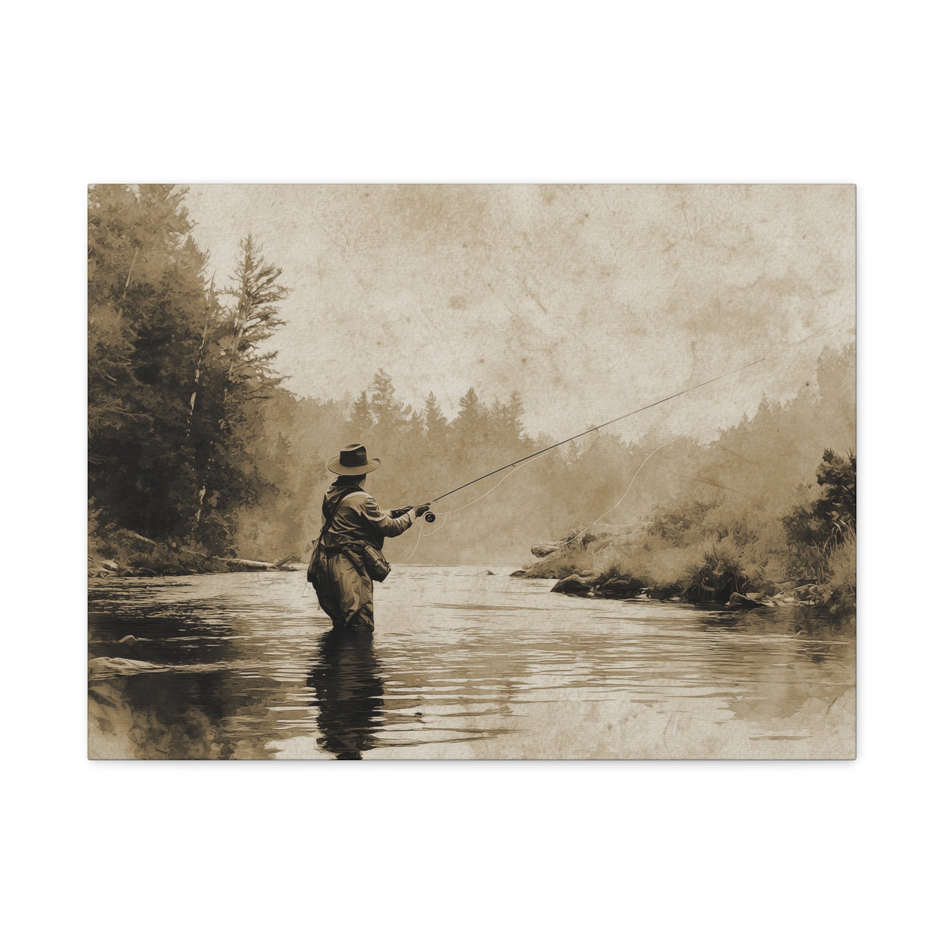 Vintage Fly Fishing Canvas Art