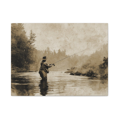 Vintage Fly Fishing Canvas Art