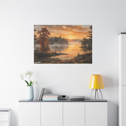 Autumn Sunrise Lake Canvas Print