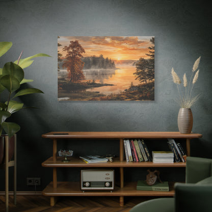 Autumn Sunrise Lake Canvas Print