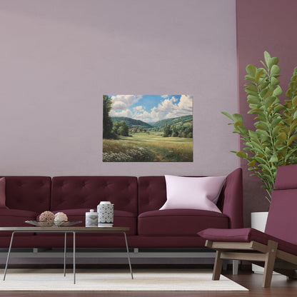 French Countryside Meadow — Silk Paper Print