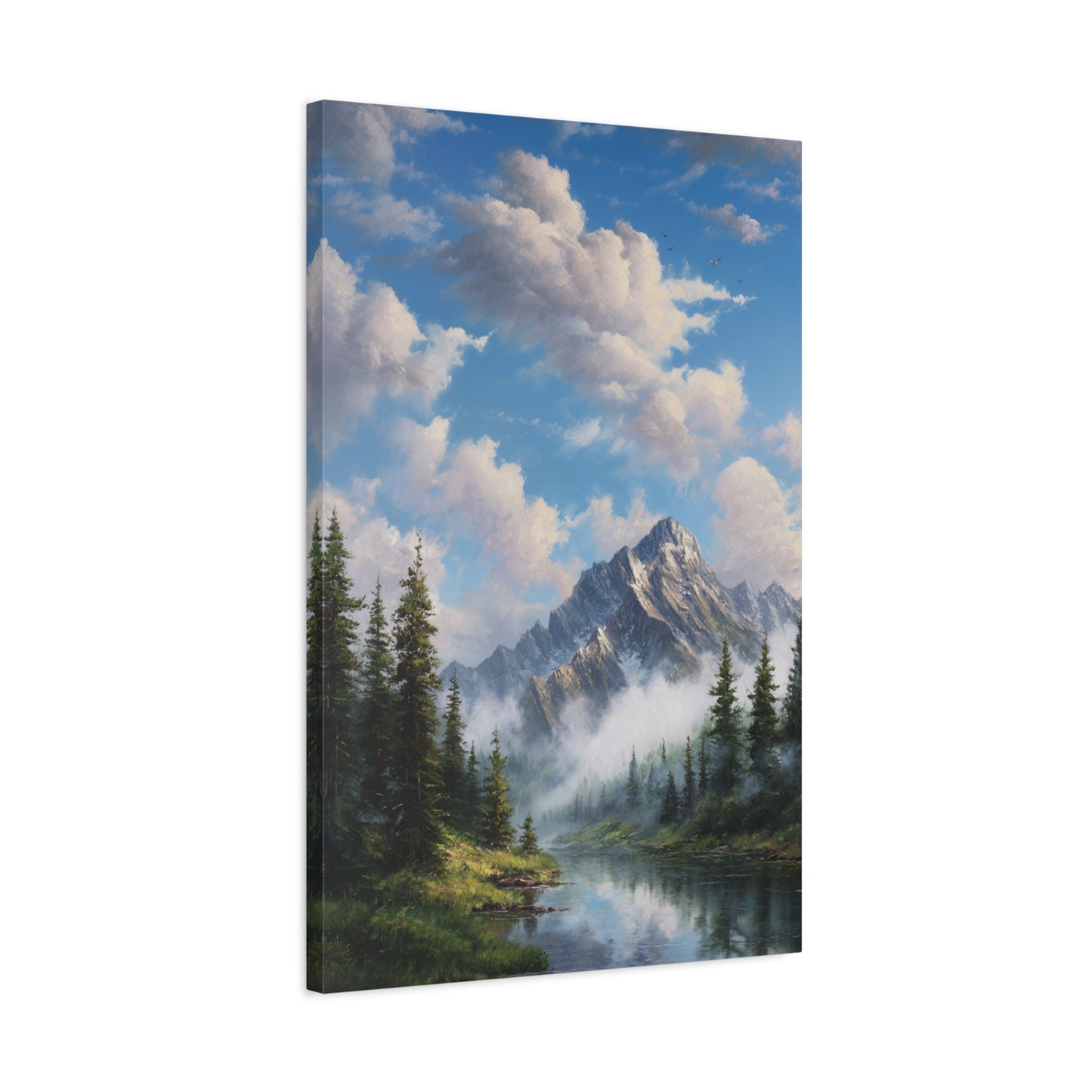 Mountain Lake Canvas Print — Serene Alpine Landscape Wall Art
