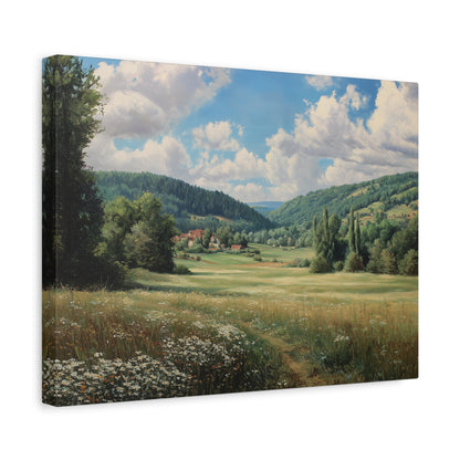 Countryside Meadow Canvas Print — Stretched Matte Wall Art