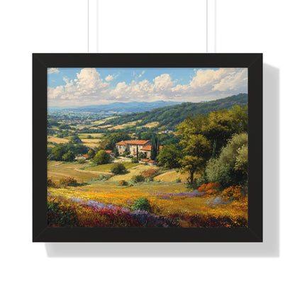 Tuscan Countryside Landscape Wall Art - Framed Art Print