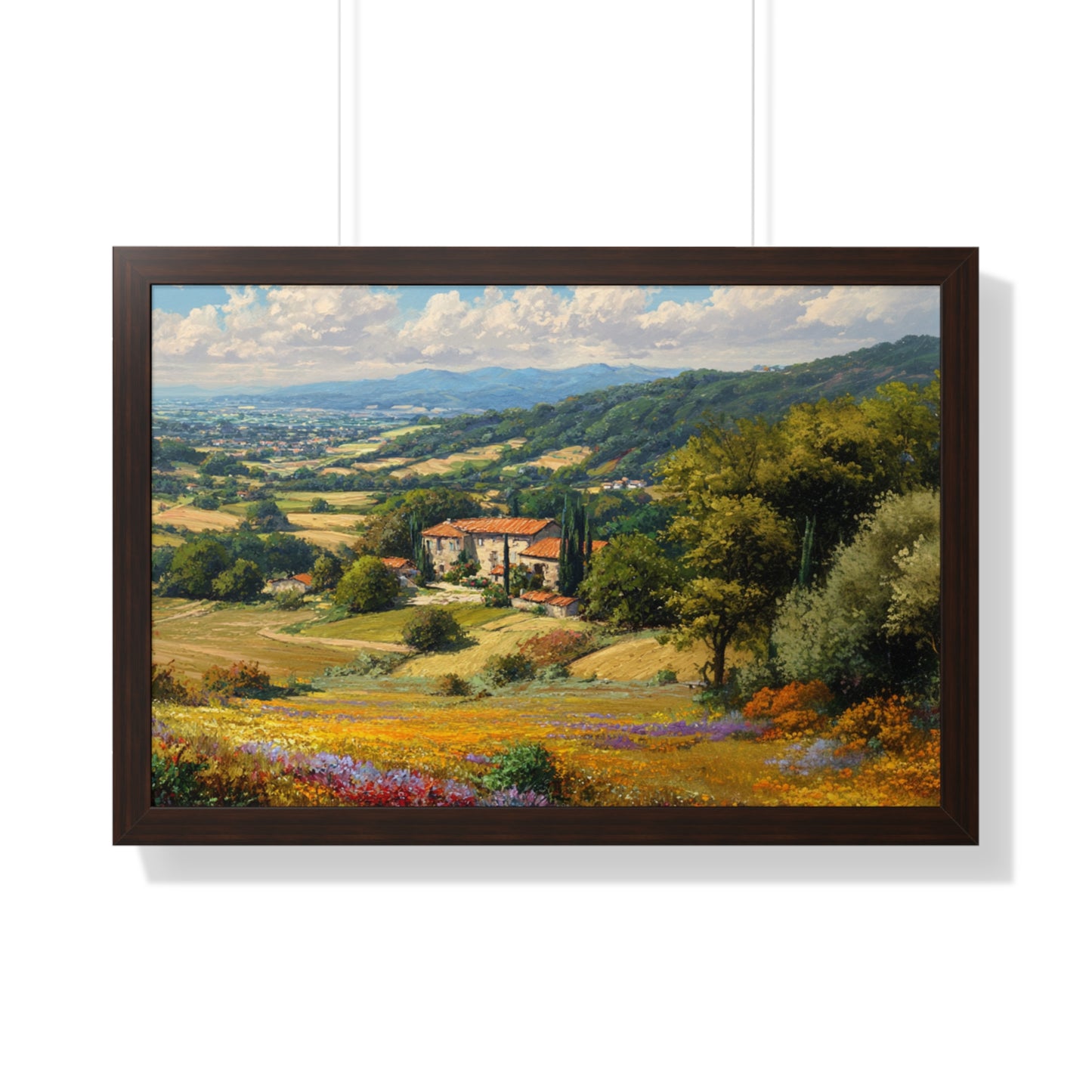 Tuscan Countryside Landscape Wall Art - Framed Art Print