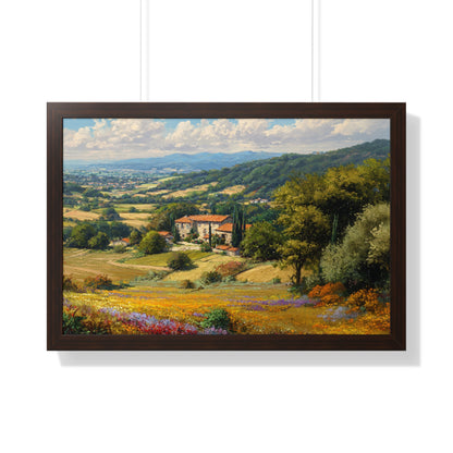 Tuscan Countryside Landscape Wall Art - Framed Art Print