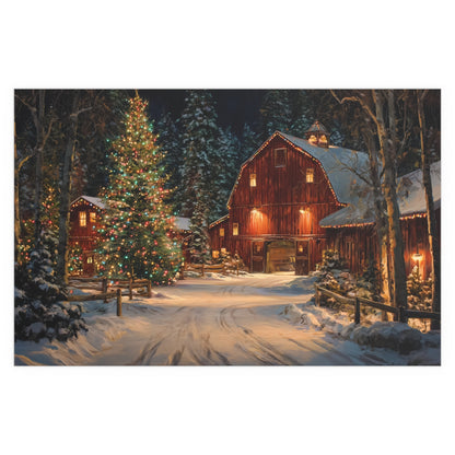 Christmas Barn Scene Silk Paper