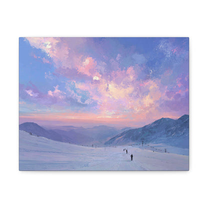 Canvas Art - Skiing Last Run of the Day Landscape