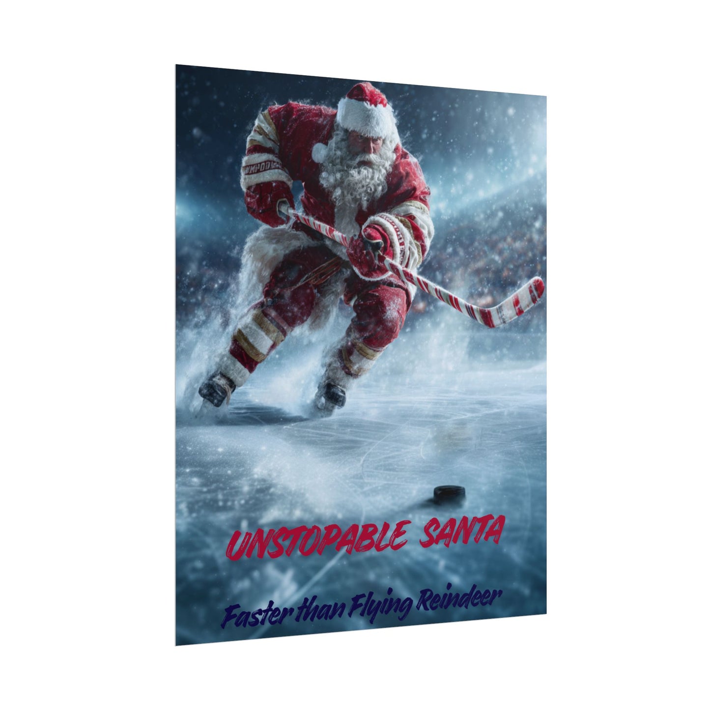 Santa Hockey Poster