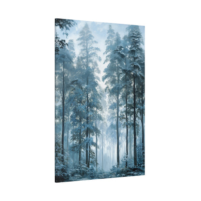 Misty Pine Forest Canvas Wall Art — Matte Stretched 1.25"