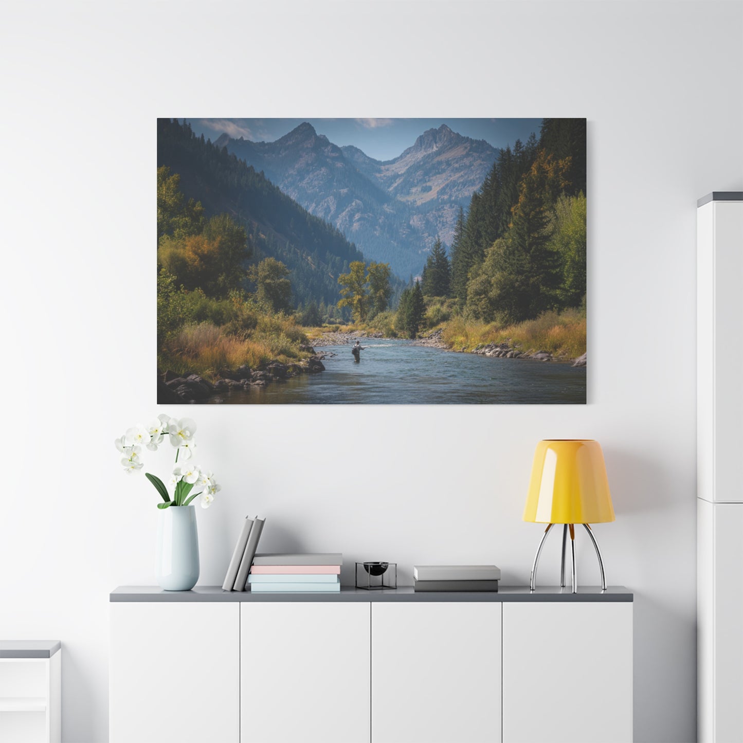 Canvas Art - Mountain Stream Fly Fishing