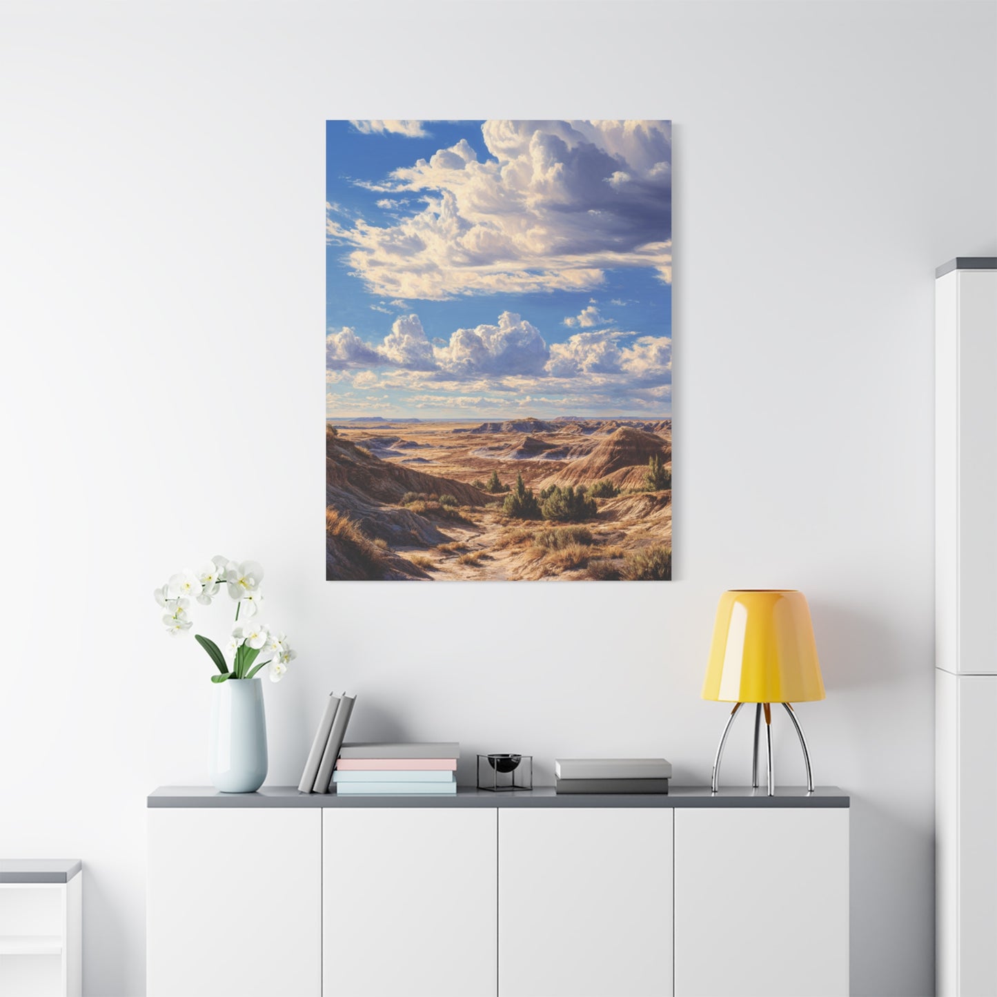 Desert Badlands Landscape Canvas Print — Matte Stretched Wall Art