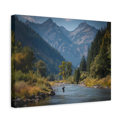 Canvas Art - Mountain Stream Fly Fishing