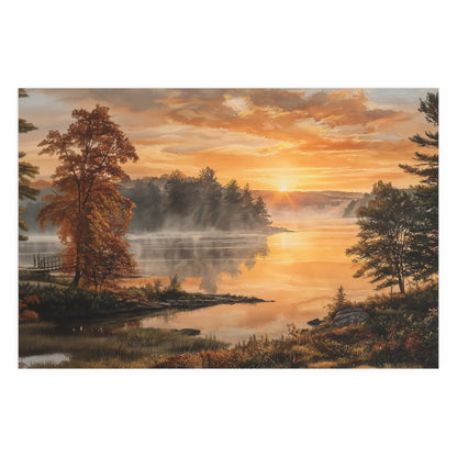 Autumn Sunrise Lake - Silk Paper Print