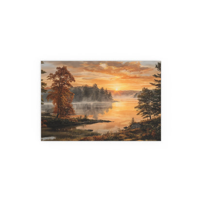 Autumn Sunrise Lake - Silk Paper Print