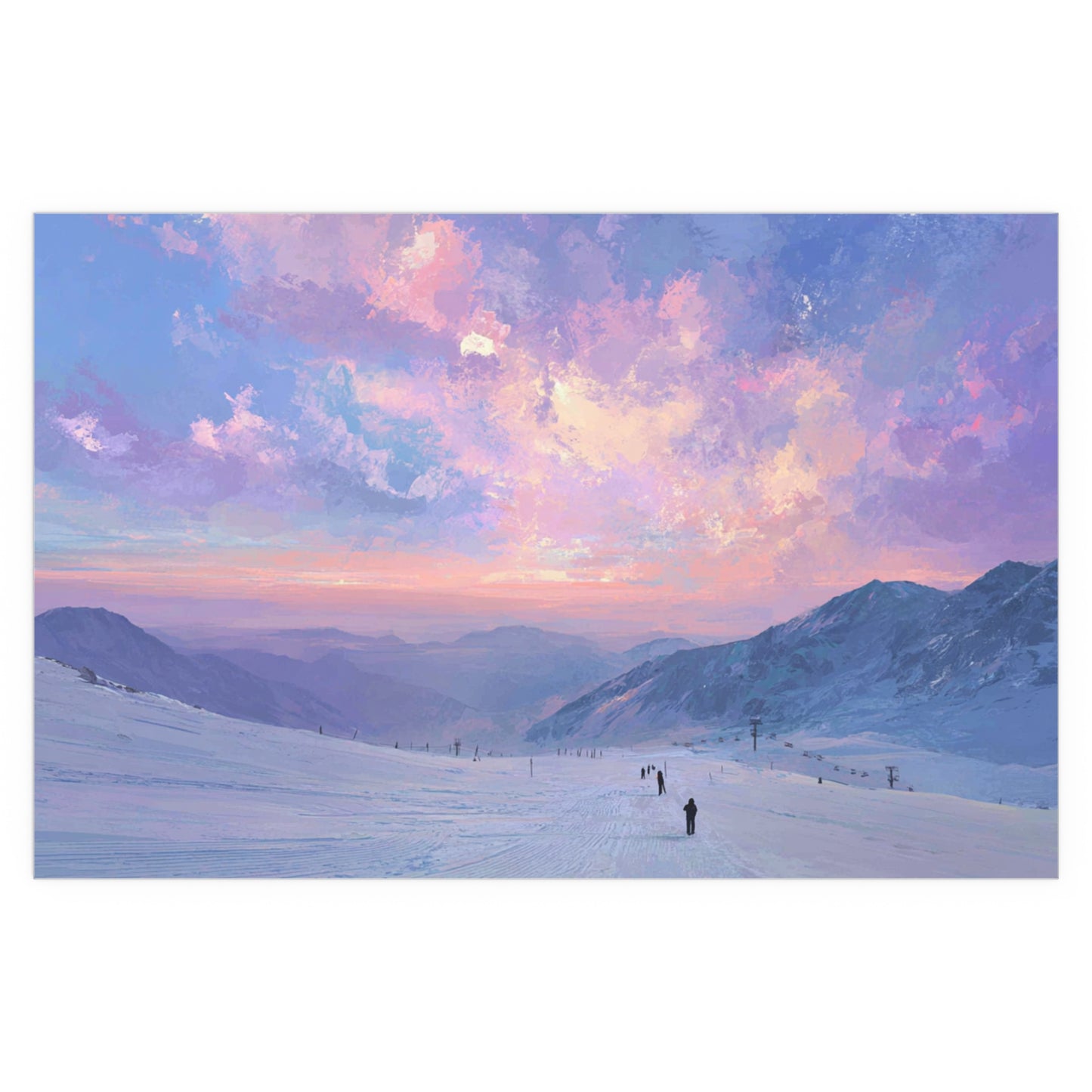 Last Run of the Day Ski Poster — Indoor/Outdoor Silk Print