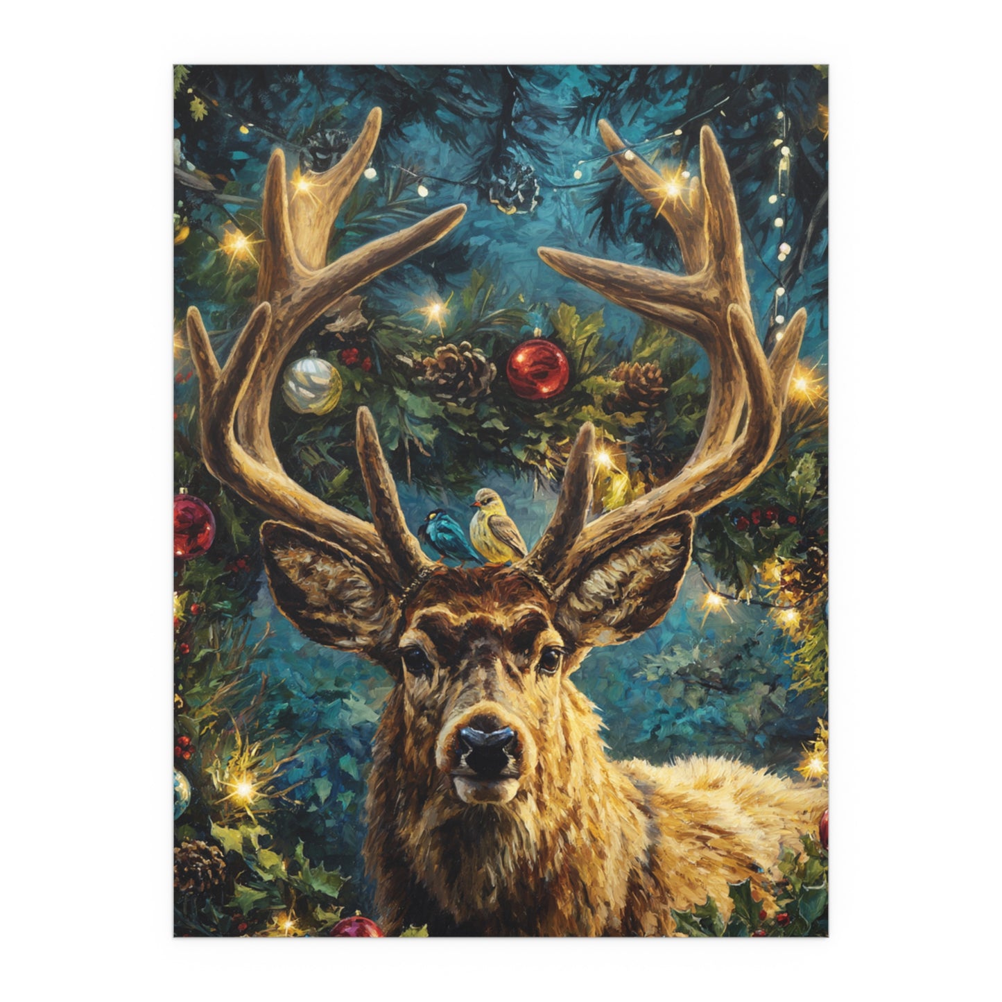 Whimsical Christmas Silk Paper Print — Indoor/Outdoor Holiday Wall Art