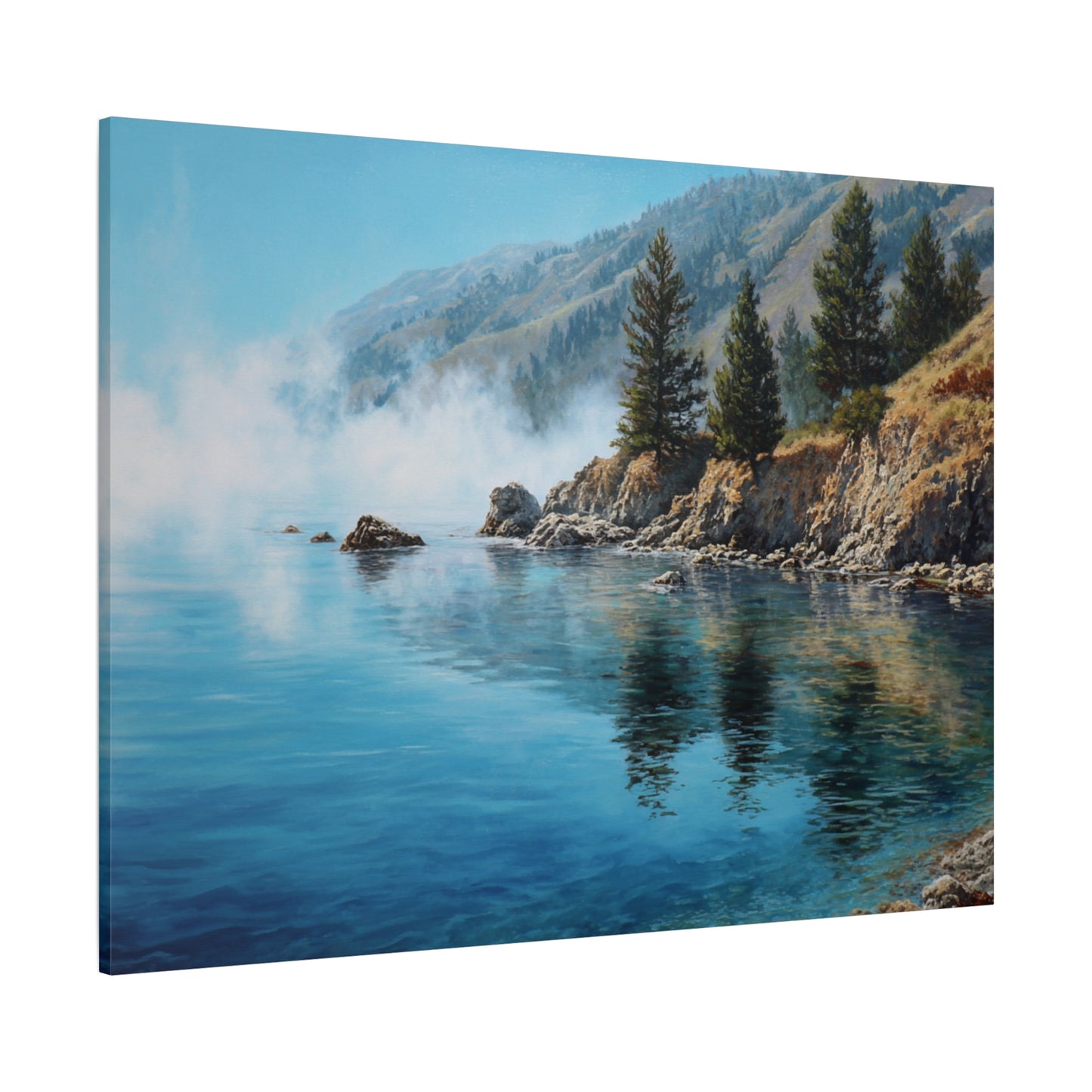 Coastal Mist Canvas Print — Tranquil Seaside Landscape Wall Art