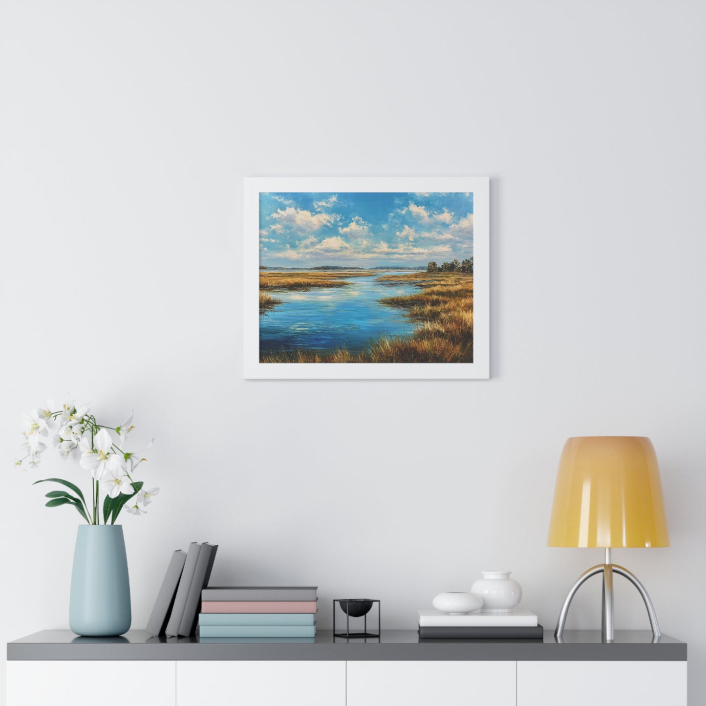Coastal Marsh Seascape — Framed Wall Art Print