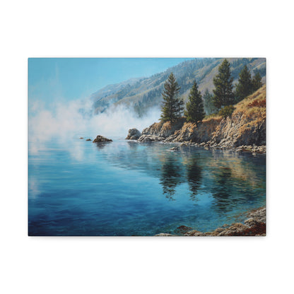 Coastal Mist Canvas Print — Tranquil Seaside Landscape Wall Art