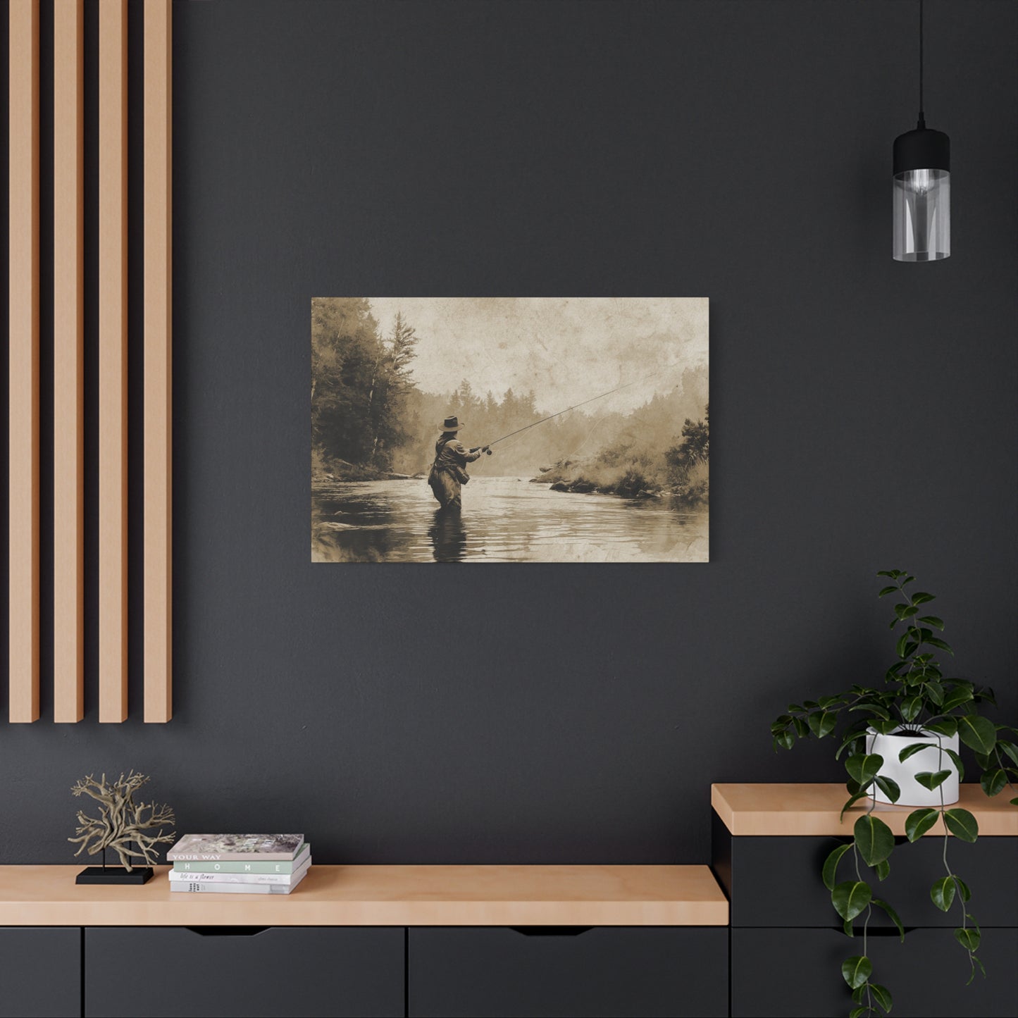 Vintage Fly Fishing Canvas Art