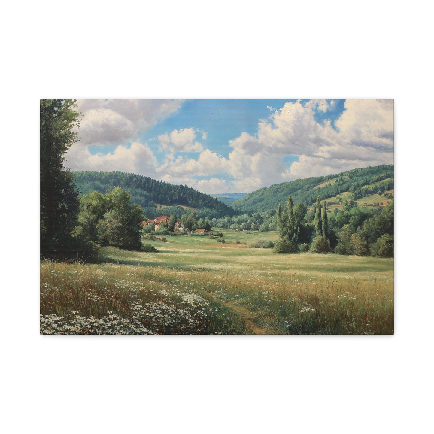 Countryside Meadow Canvas Print — Stretched Matte Wall Art