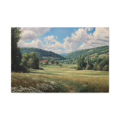 Countryside Meadow Canvas Print — Stretched Matte Wall Art