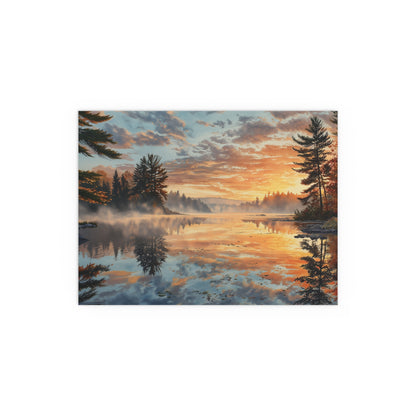 Autumn Lakeside Sunrise - Silk Paper Print
