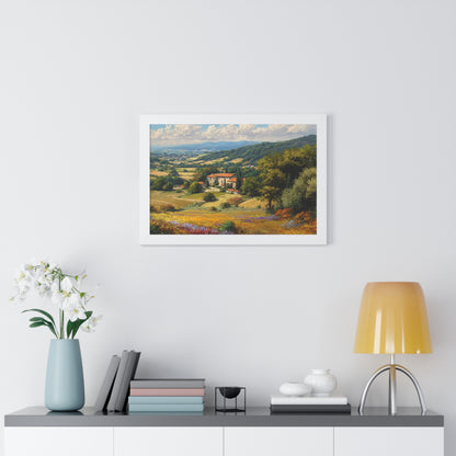 Tuscan Countryside Landscape Wall Art - Framed Art Print