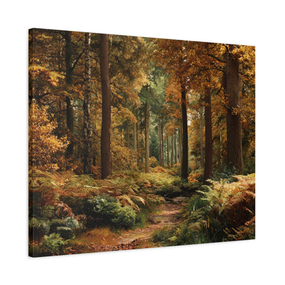 Autumn Forest Path Matte Canvas Wall Art — Stretched 1.25"