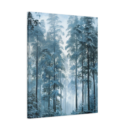 Misty Pine Forest Canvas Wall Art — Matte Stretched 1.25"