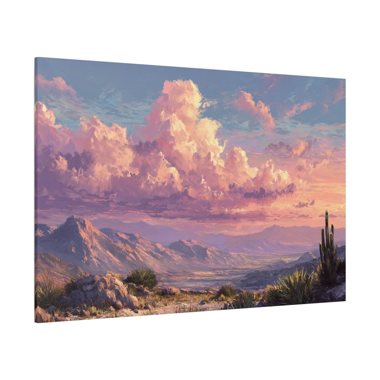 Desert Sunset Canvas Wall Art — Matte Stretched Landscape Print