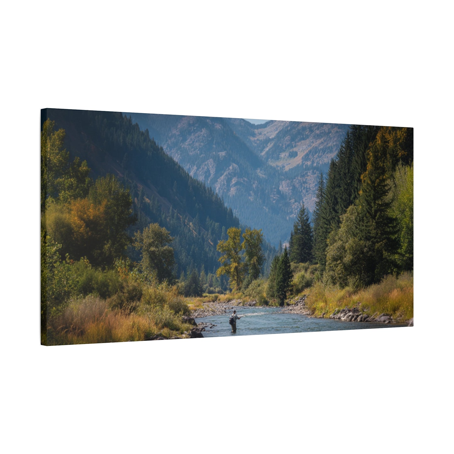 Canvas Art - Mountain Stream Fly Fishing