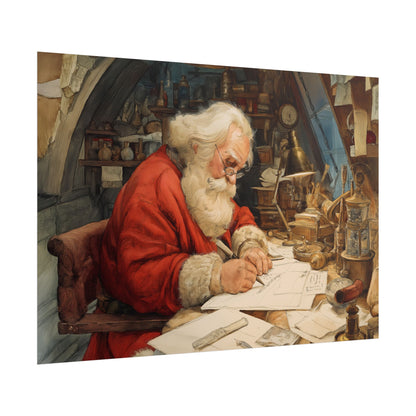 Rolled Poster - Santa Workshop Whimsical Holiday Decor