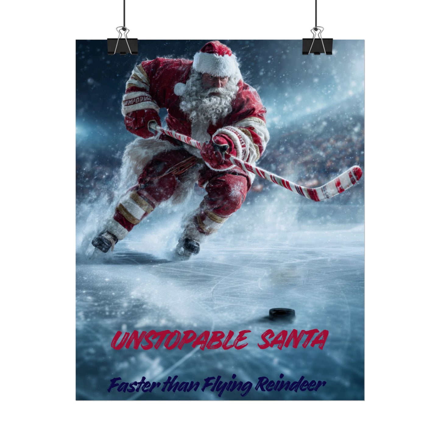 Santa Hockey Poster