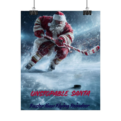 Santa Hockey Poster