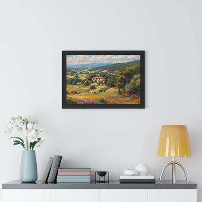 Tuscan Countryside Landscape Wall Art - Framed Art Print