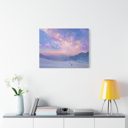 Canvas Art - Skiing Last Run of the Day Landscape