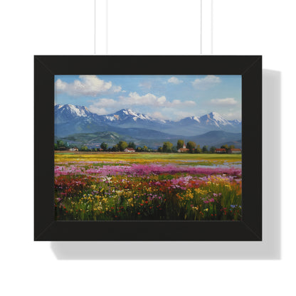 Framed Landscape Print — French Mountain Meadow Wall Art