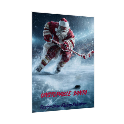 Santa Hockey Poster