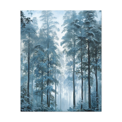 Misty Pine Forest Canvas Wall Art — Matte Stretched 1.25"