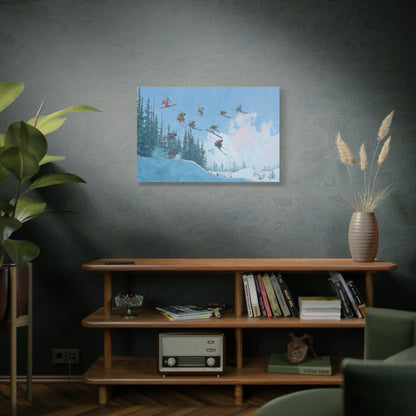 Canvas Print, Skiers Delight Jump Sequence Matte Wall Art, Skiers Gift, Skiing Decor, Winter Sports Poster, Ski Lodge Decoration