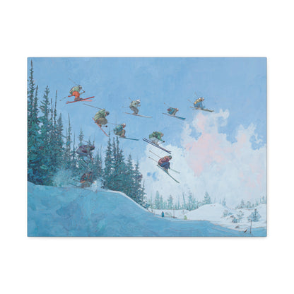 Canvas Print, Skiers Delight Jump Sequence Matte Wall Art, Skiers Gift, Skiing Decor, Winter Sports Poster, Ski Lodge Decoration